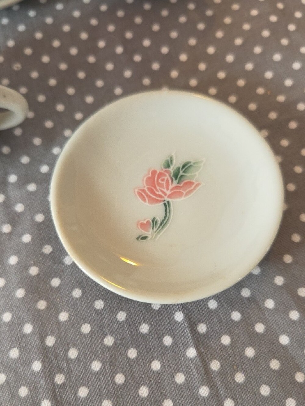 Porcelain Mini Tea Set with Pink Rose Pattern - Picture 11 of 16